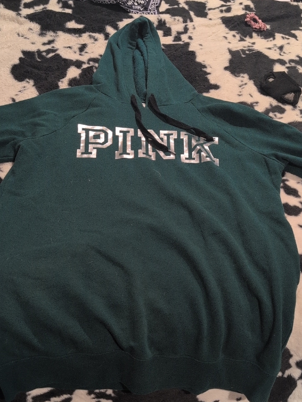 PINK Victoria's Secret Hooded Pullover in Teal Green